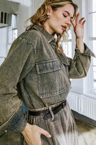 STUCK IN YOUR WAYS DENIM TOP - By Baano