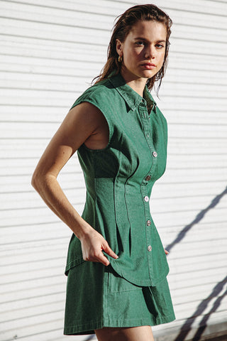 CLEAN SLATE DENIM TOP - By Baano