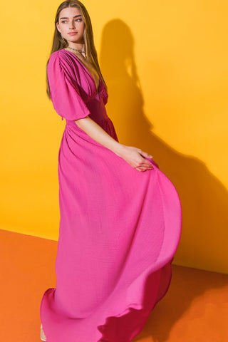 YOU FOUND MY HEART WOVEN MAXI DRESS - By Baano