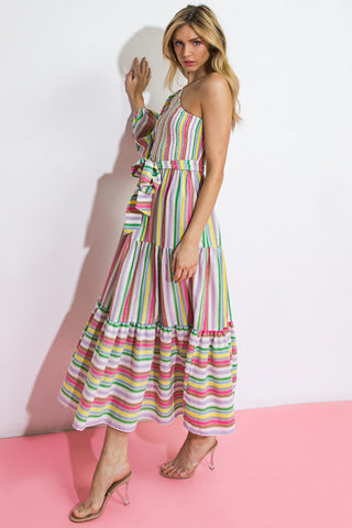 NO MATTER WHERE I GO WOVEN MIDI DRESS - By Baano