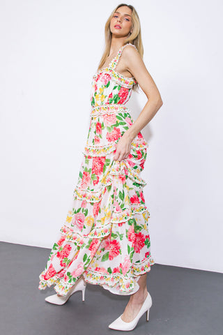 PULLING HEARTSTRINGS WOVEN MAXI DRESS - By Baano