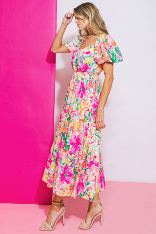 IT STARTS NOW WOVEN MIDI DRESS - By Baano