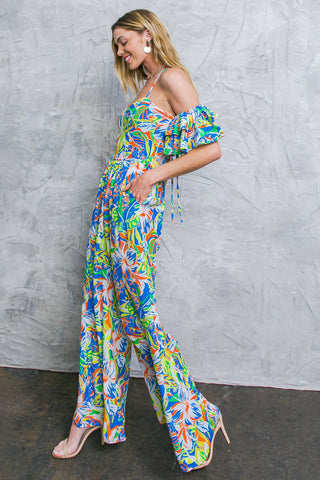 UNSEEN BEAUTY FLORAL WOVEN JUMPSUIT - By Baano