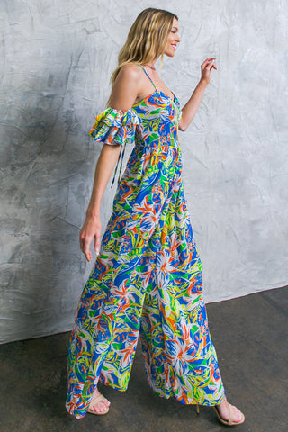 UNSEEN BEAUTY FLORAL WOVEN JUMPSUIT - By Baano