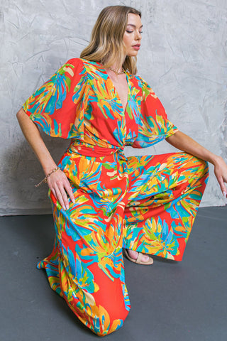 HERE FOR FUN RED WOVEN PANTS - By Baano