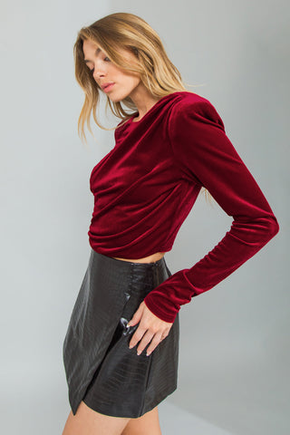 CONTINUE THIS JOURNEY VELVET CROP TOP - By Baano