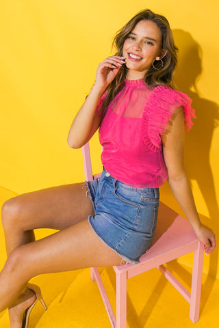 YOU'RE ON MY MIND TULLE TOP - By Baano