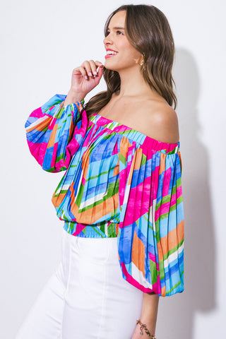 FROSTED UPON WOVEN TOP - By Baano