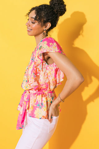 FADED VIEW WOVEN TOP - By Baano