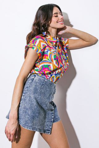 BEAUTIFUL BEGINNINGS WOVEN TOP - By Baano