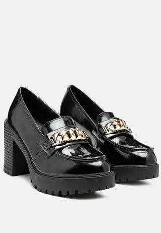Sachs Block Heeled Chunky Loafers