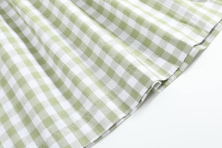 Sage Green Gingham Pumpkin Smocked Bishop Dress