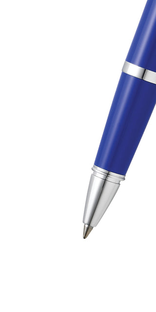 Bailey Light™ Polished Blue Resin Rollerball Pen - By Baano