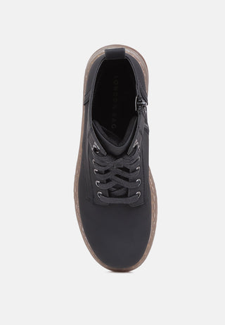 sasha lace-up ankle boots with side zipper