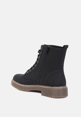 sasha lace-up ankle boots with side zipper