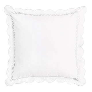 600 Thread Count Scallop Rope Embroidered Cotton Euro Sham Pair