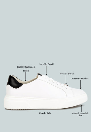 Schick Lace Up Leather Sneakers