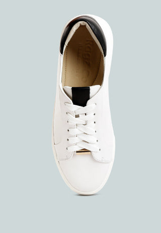 Schick Lace Up Leather Sneakers