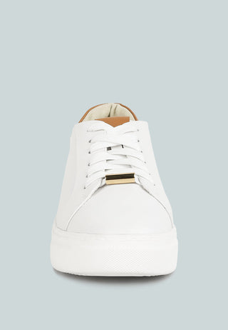 Schick Lace Up Leather Sneakers