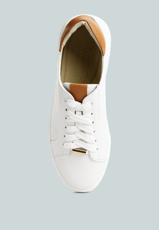 Schick Lace Up Leather Sneakers