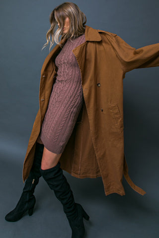 KEEPER OF MY HEART TWILL TRENCH COAT - By Baano