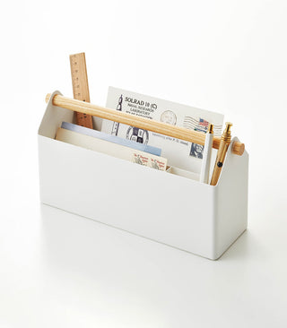 Pen + Desk Organizer - Large - Steel + Wood - By Baano
