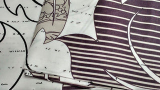 DaDa Bedding Paisley Grey Floral Leaves Fitted Sheet & Pillow Cases Set (FTS8197)