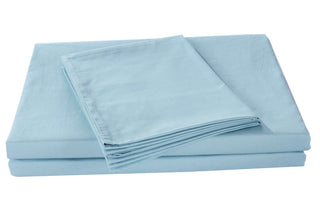 DaDa Bedding Soothing SeaFoam Sky Blue Cotton Fitted Bed Sheet w/Pillow Cases (JHW604)