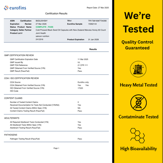 Black Seed Oil & Manuka Honey Capsules - By Baano