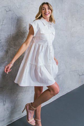 COMMON GROUND TWILL MINI DRESS - By Baano