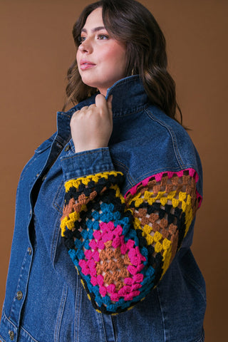 FESTIVAL WEAVE WASHED DENIM JACKET