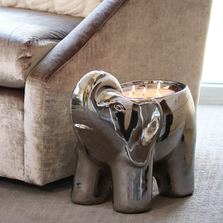 Silver Grand Elephant Candle - By Baano