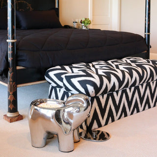 Silver Grand Elephant Candle - By Baano