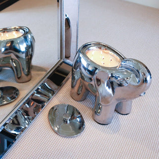 Silver Grand Elephant Candle - By Baano