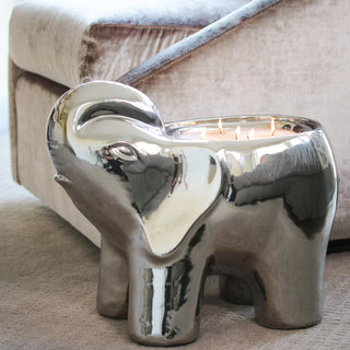 Silver Grand Elephant Candle - By Baano