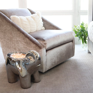 Silver Grand Elephant Candle - By Baano