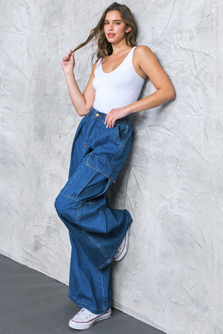 ALL THE BUZZ WASHED DENIM PANTS - By Baano