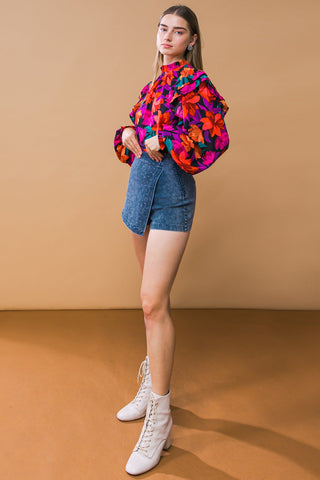 POSH POSITION DENIM SKORT - By Baano