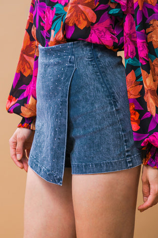 POSH POSITION DENIM SKORT - By Baano