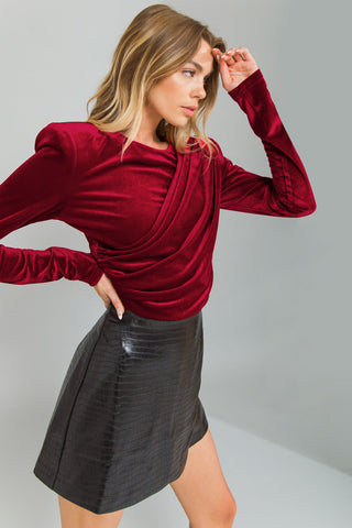 CONTINUE THIS JOURNEY VELVET CROP TOP - By Baano