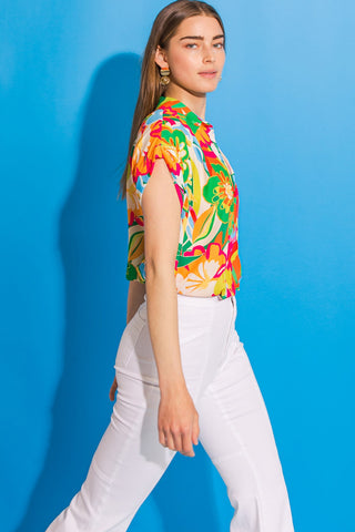 SWEET DREAMS FLORAL WOVEN TOP - By Baano