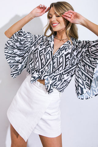 PRETTY ON POINT WOVEN TOP - By Baano