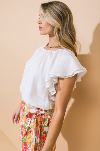 WAVE WHISPERS WOVEN TOP - By Baano