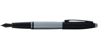 Calais™ Matte Gray and Black Lacquer Stainless Steel Fine Nib Fountain Pen - By Baano