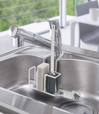 Faucet-Hanging Sponge & Brush Holder - Steel - By Baano