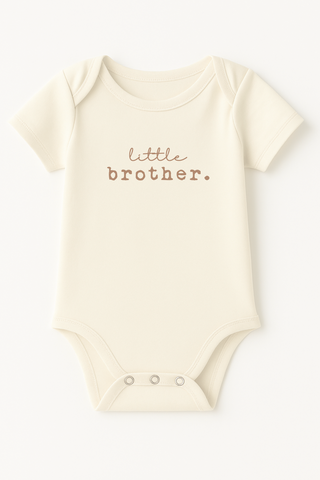 Little Brother Clay Organic Cotton Baby Bodysuit Short Sleeve - By Baano