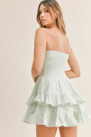 Strapless Ruffle Mini Dress