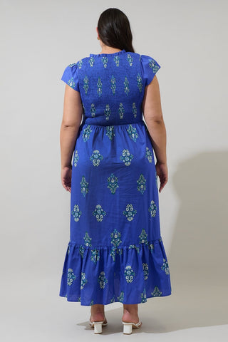 Haline Smocked Midi Dress