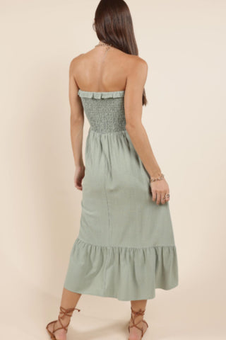 Sugarloaf Smocked Tube Midi Dress