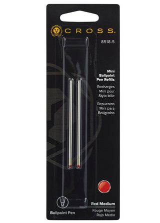Mini Ballpoint Pen Refill - Red - Medium - Dual Pack - By Baano